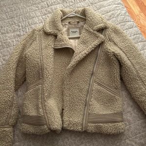 Abercrombie & Fitch Cream Sherpa Jacket